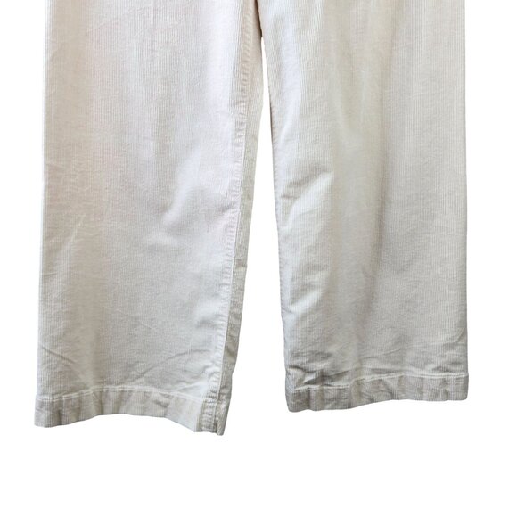 Maeve Colette Pants Size 30 Cream White Corduroy High Waisted Crop Wide Leg Crop - Picture 5 of 12